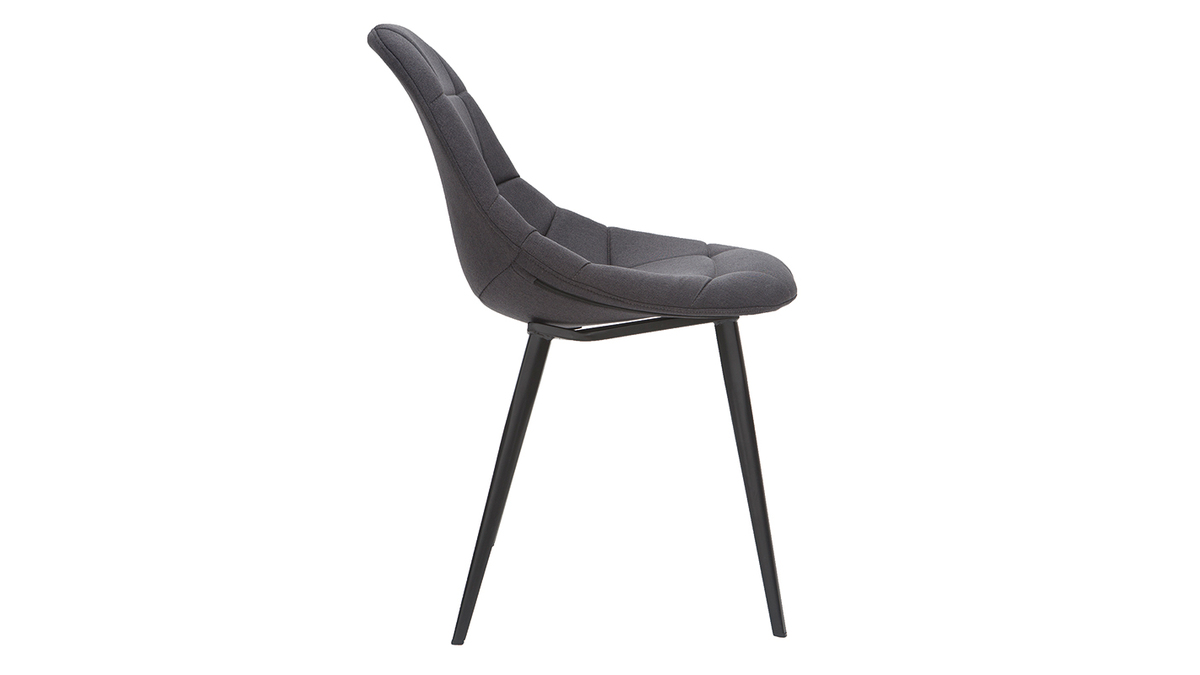 Dunkelgraue Designer-Stühle aus Stoff und Metall (2er-Set) COX