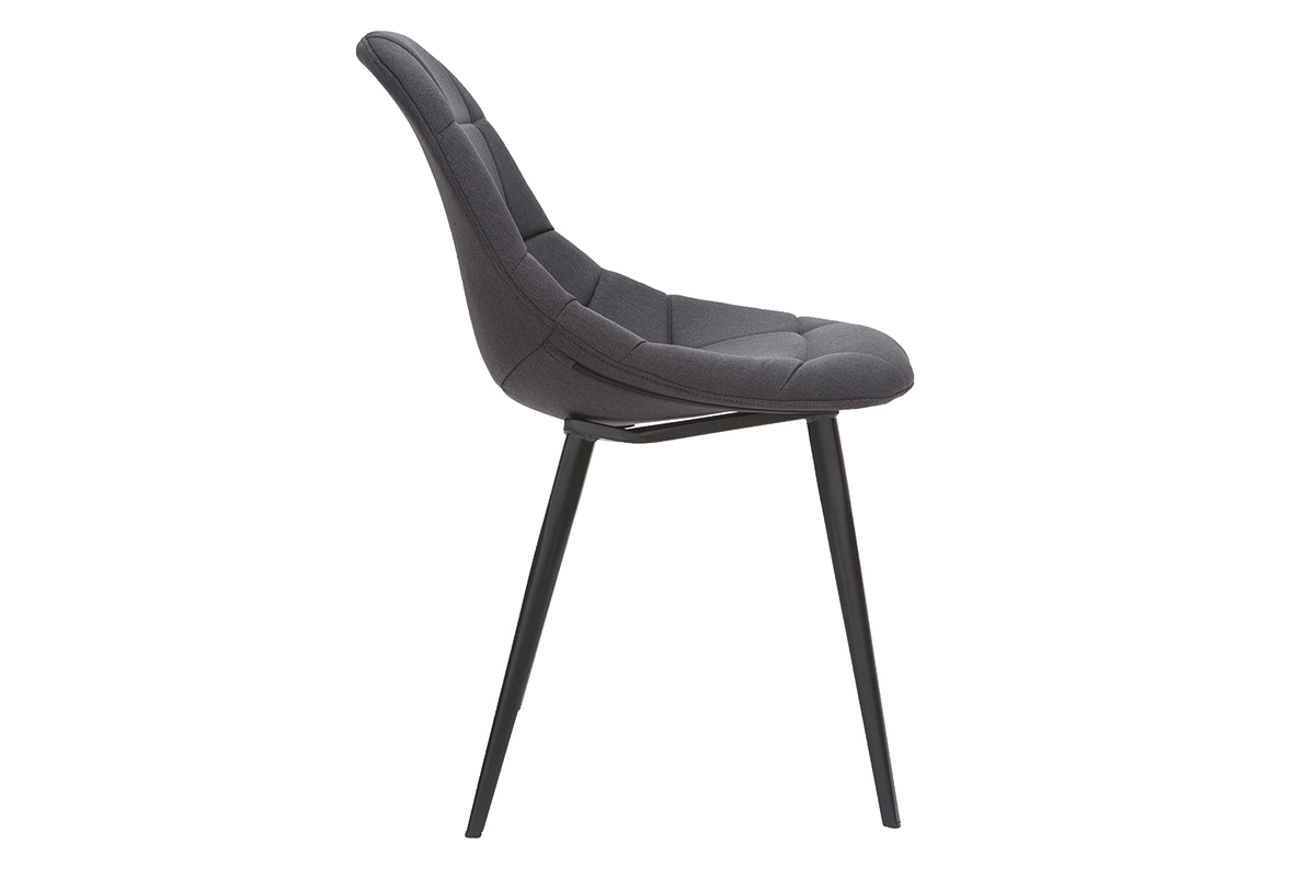 Dunkelgraue Designer-Sthle aus Stoff und Metall (2er-Set) COX