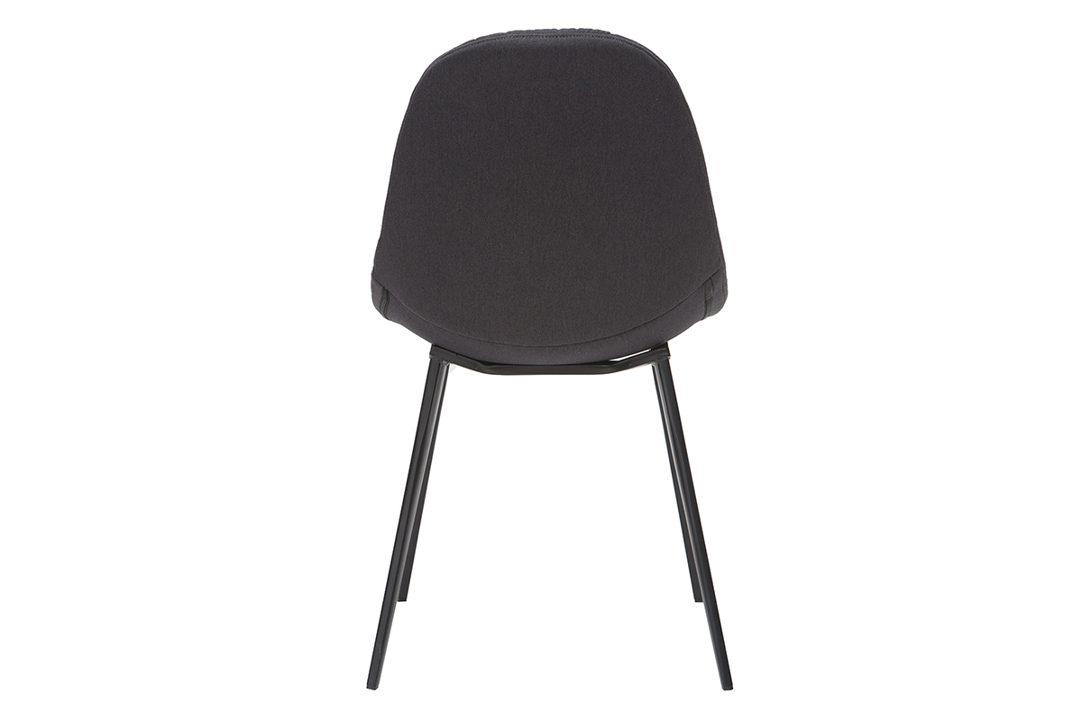 Dunkelgraue Designer-Sthle aus Stoff und Metall (2er-Set) COX