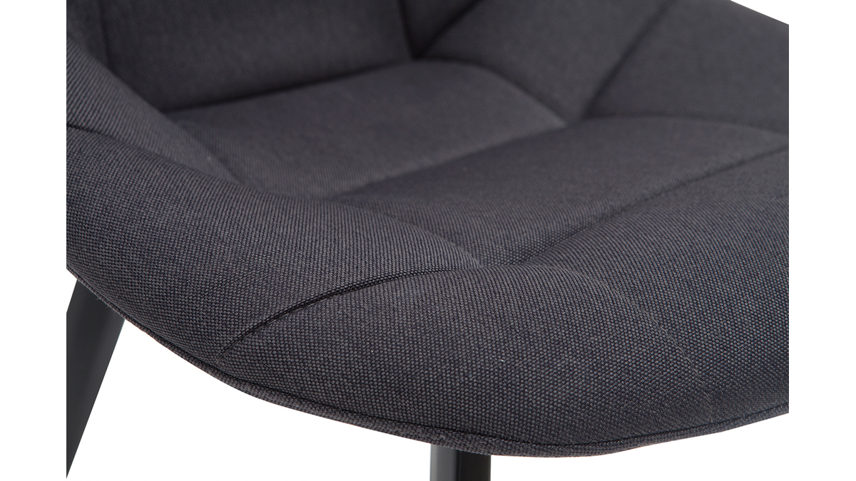 Dunkelgraue Designer-Stühle aus Stoff und Metall (2er-Set) COX