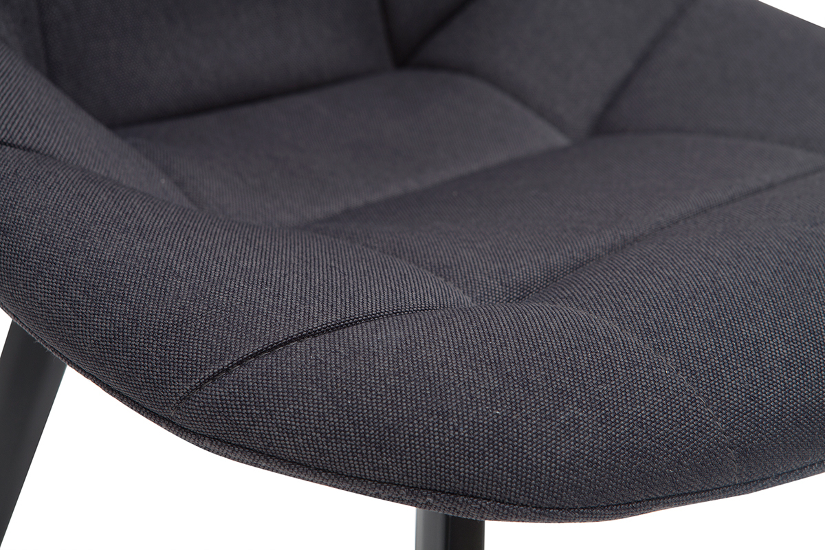 Dunkelgraue Designer-Sthle aus Stoff und Metall (2er-Set) COX