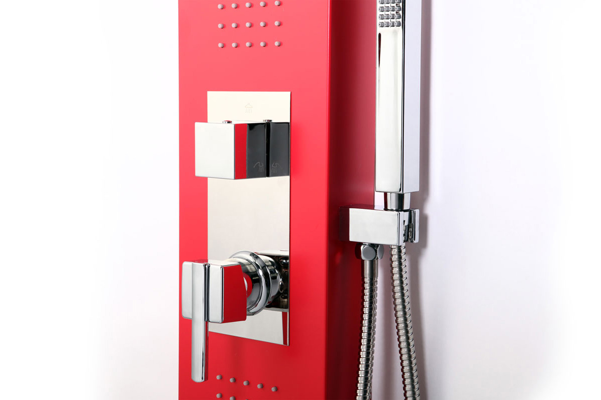 Duschs�ule mit Hydromassage TRENDY Rot
