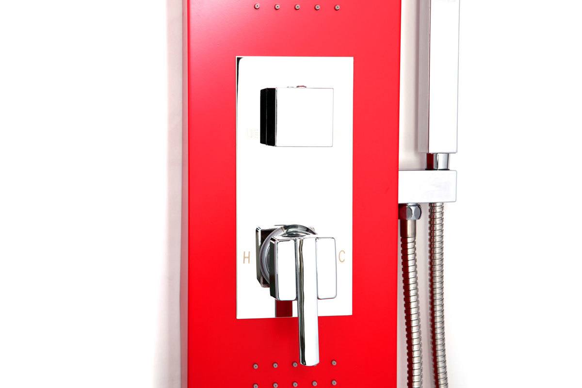 Duschs�ule mit Hydromassage TRENDY Rot