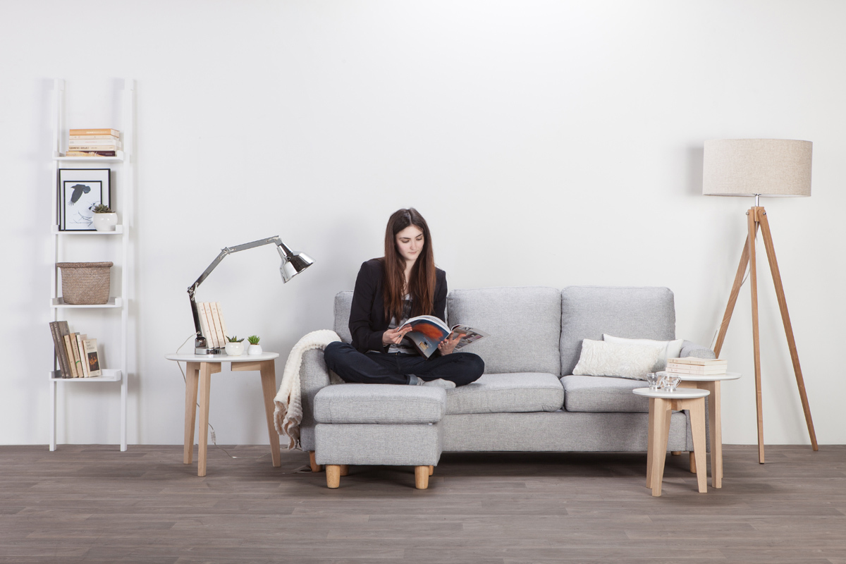 Eck-/Schlafsofa Design Grau ALAMO