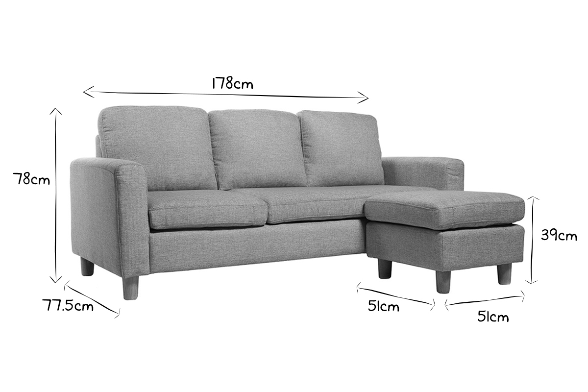Eck-/Schlafsofa Design Grau ALAMO