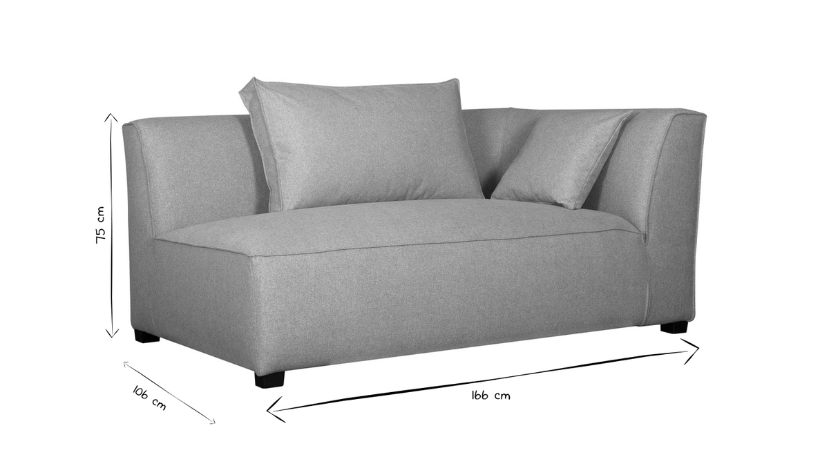 Eckmodul links für Sofa aus beigem Stoff PLURIEL