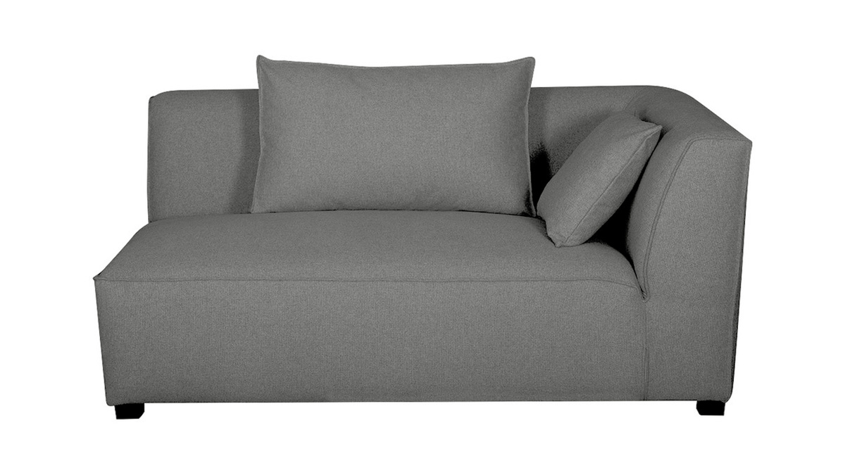 Eckmodul rechts für Sofa aus anthrazitgrauem Stoff PLURIEL