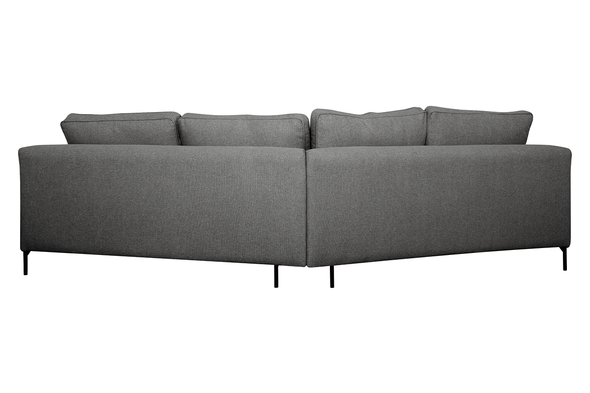 Ecksofa 5-Sitzer anthrazitgrau mit schwarzen Metallfen PUCHKINE