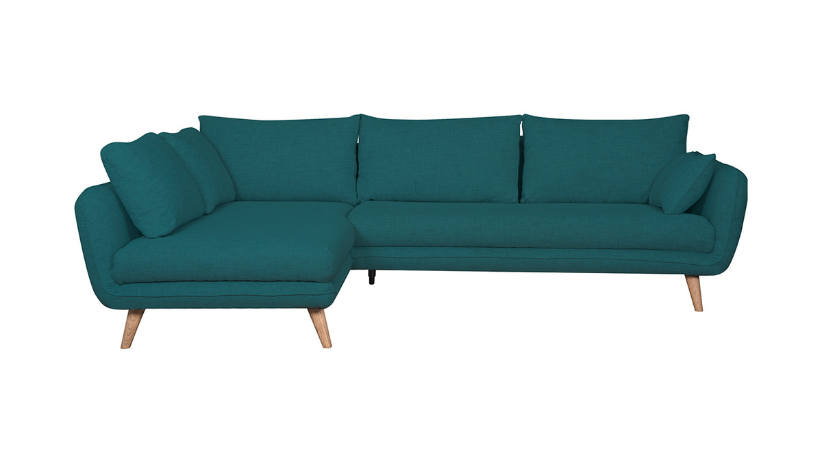 Ecksofa 5-Sitzer skandinavisch pfauenblau CREEP