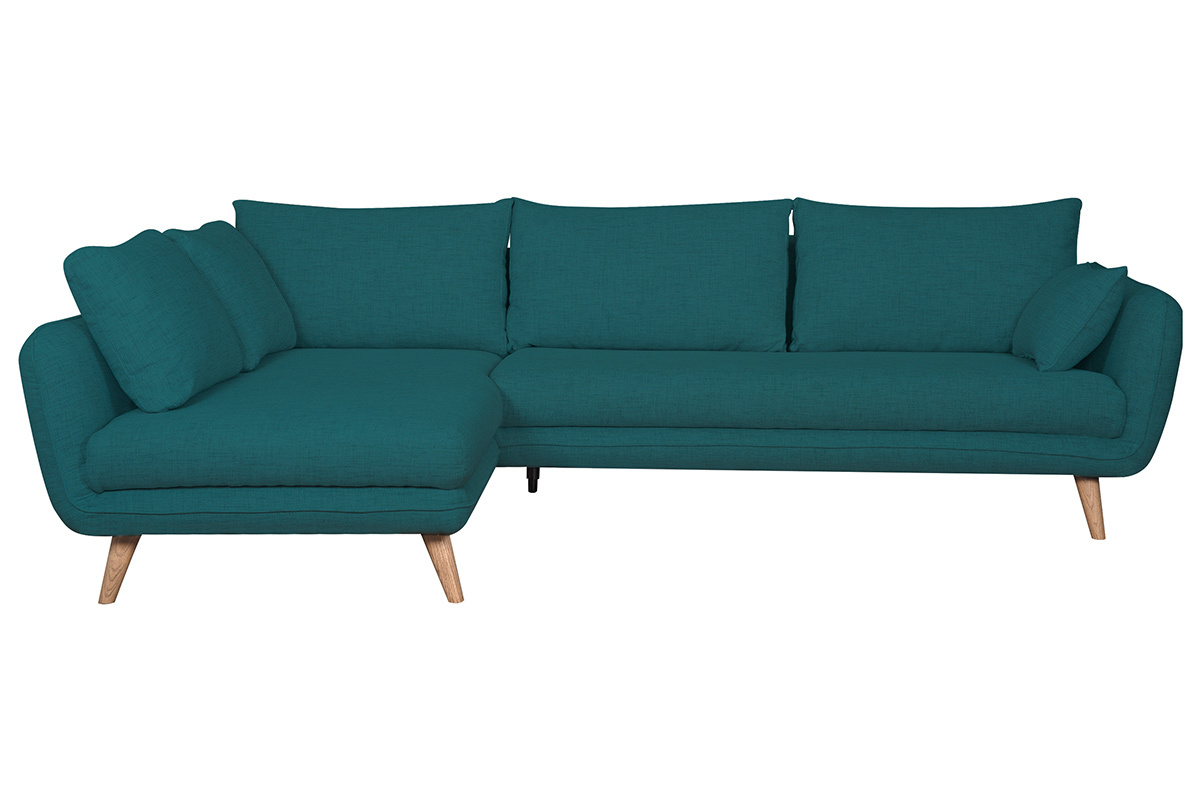 Ecksofa 5-Sitzer skandinavisch pfauenblau CREEP