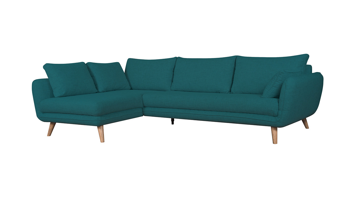 Ecksofa 5-Sitzer skandinavisch pfauenblau CREEP