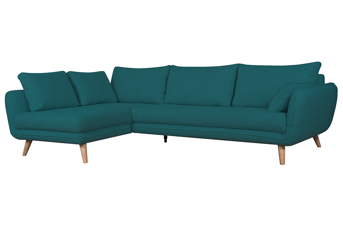 Ecksofa 5-Sitzer skandinavisch pfauenblau CREEP