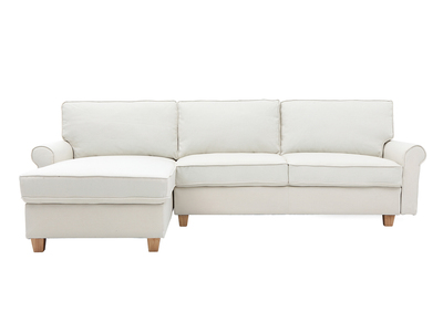 Ecksofa klassisch Stoff 3-Sitzer Naturfarben MONCEAU - Ecksofa klassisch Stoff 3-Sitzer Naturfarben MONCEAU