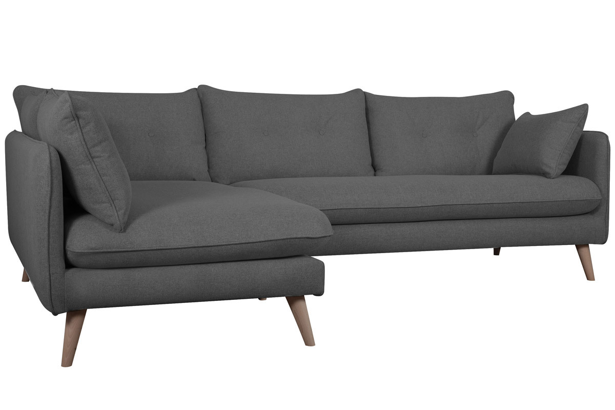 Ecksofa links dunkelgrau 5-Sitzer GUILTY