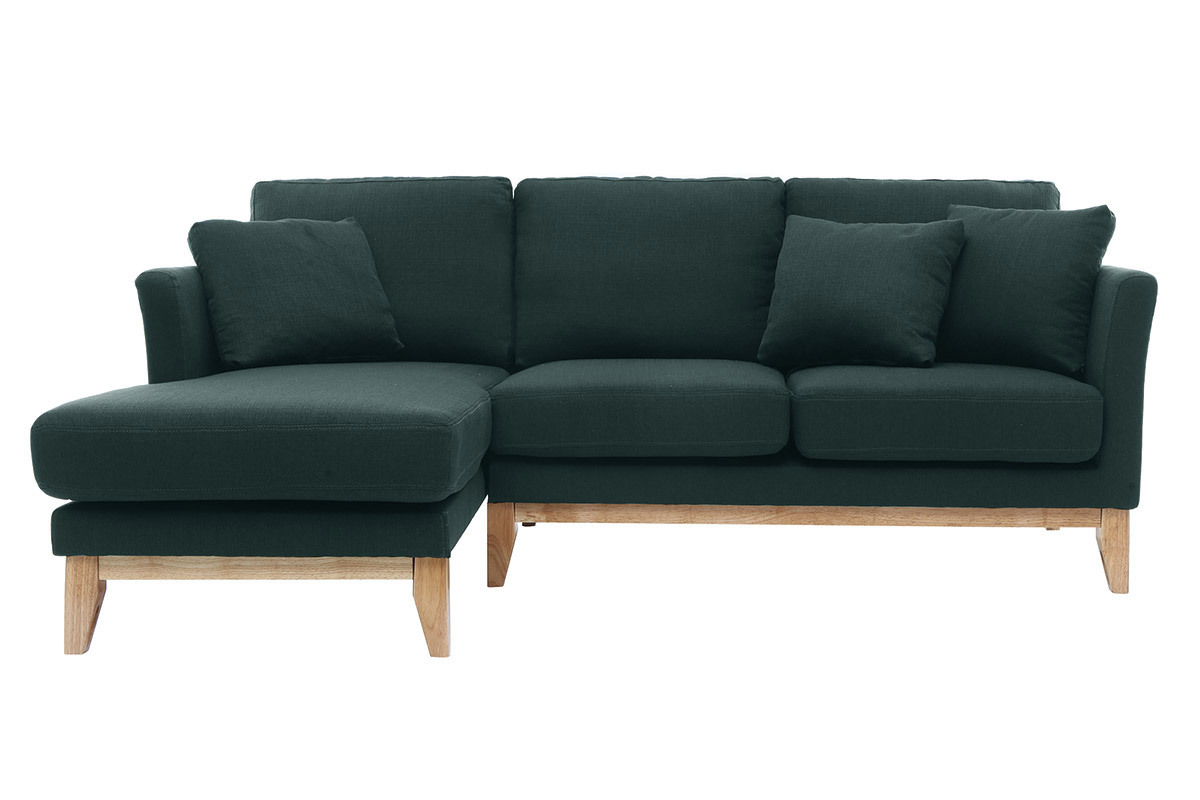 Ecksofa links OSLO im skandinavischen Stil aus dunkelgrauem, abziehbarem Stoff