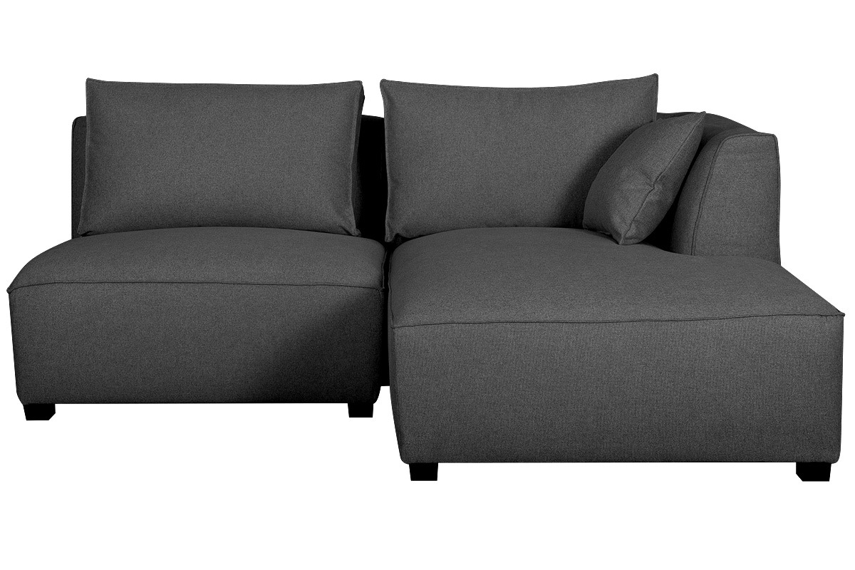 Ecksofa modulierbar 2 Elemente anthrazitgrau PLURIEL