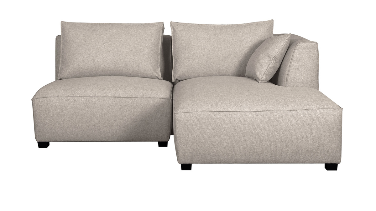 Ecksofa modulierbar 2 Elemente beige PLURIEL