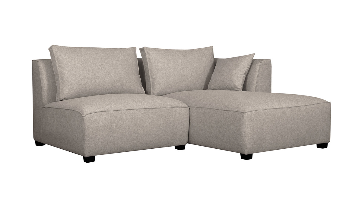 Ecksofa modulierbar 2 Elemente beige PLURIEL