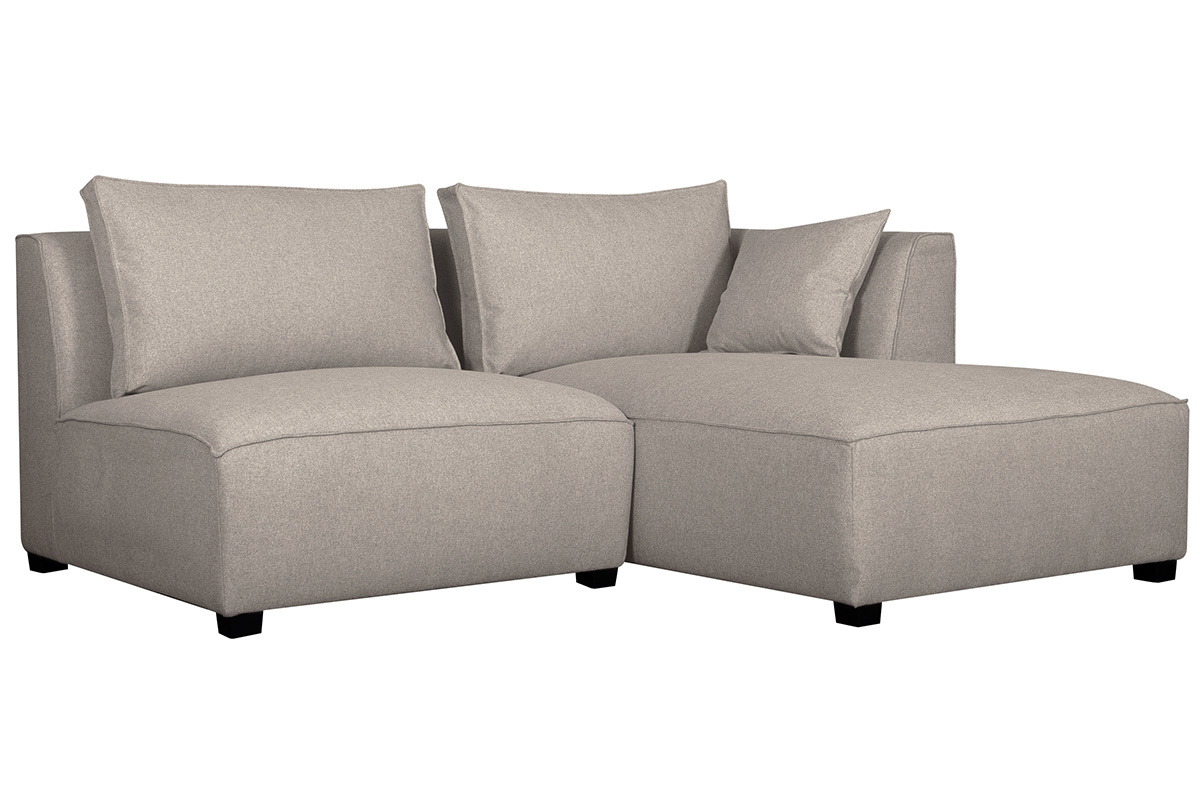 Ecksofa modulierbar 2 Elemente beige PLURIEL