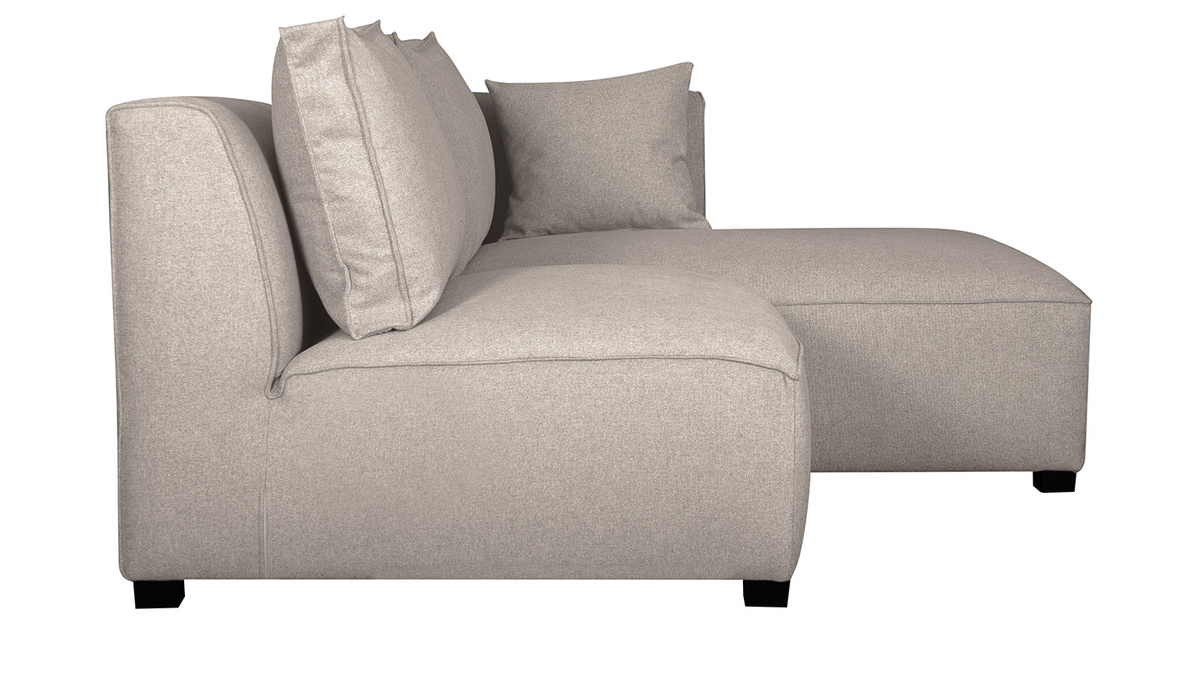 Ecksofa modulierbar 2 Elemente beige PLURIEL