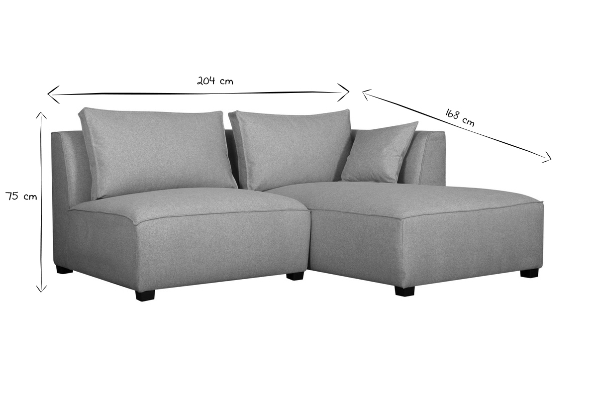 Ecksofa modulierbar 2 Elemente beige PLURIEL
