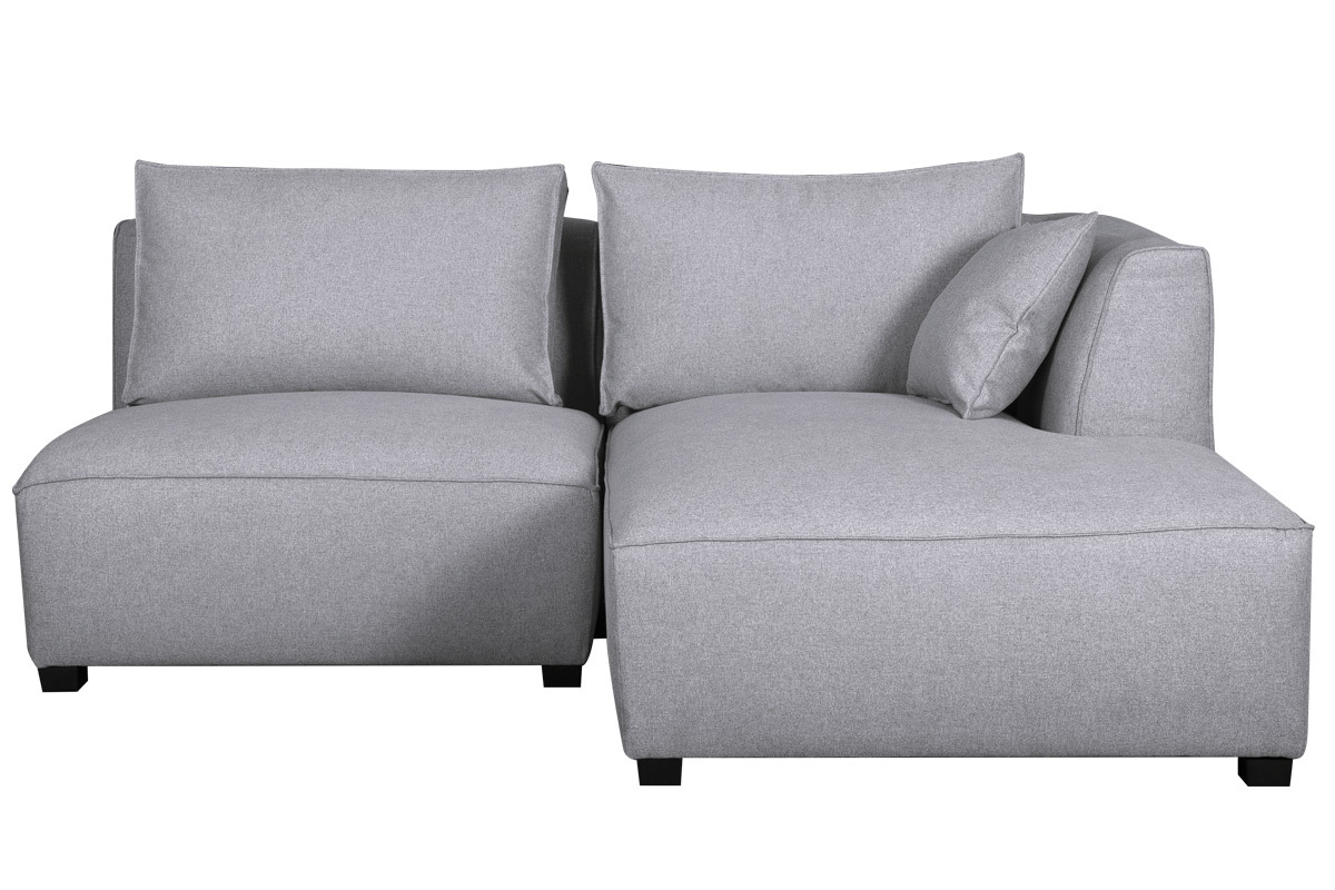 Ecksofa modulierbar 2 Elemente hellgrau PLURIEL