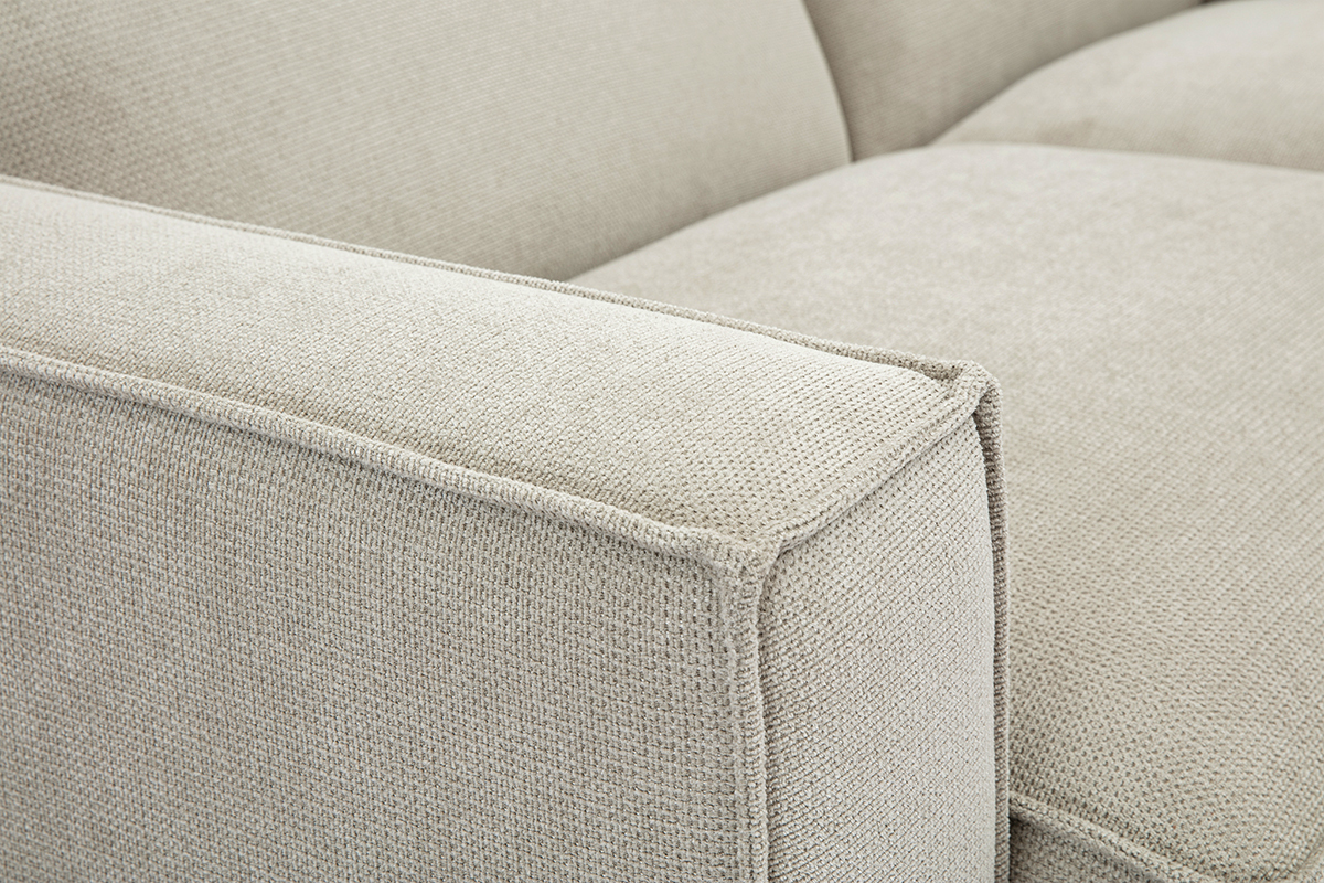 Ecksofa modulierbar 3 Pltze in Stoff mit strukturiertem Beige Samteffekt SPLIT