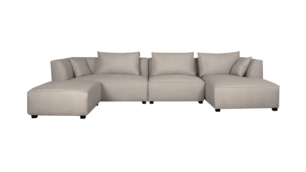 Ecksofa modulierbar 4 Elemente beige PLURIEL