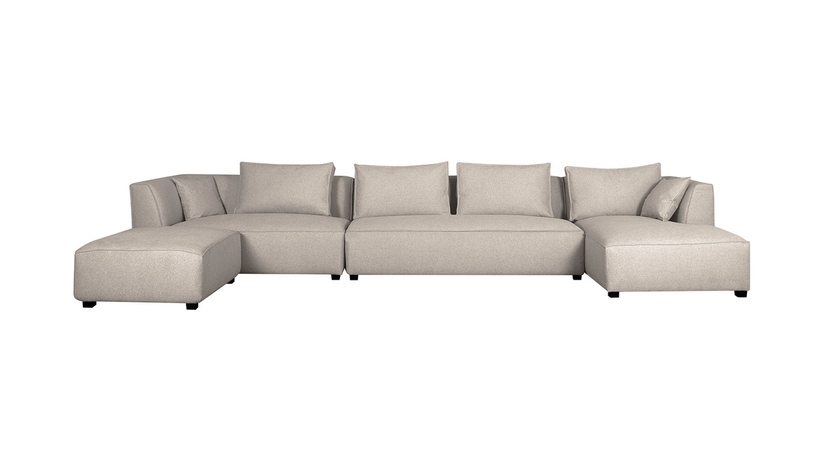 Ecksofa modulierbar 4 Elemente beige PLURIEL