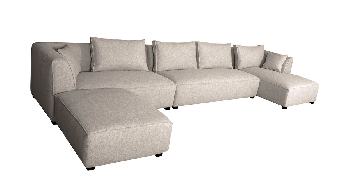 Ecksofa modulierbar 4 Elemente beige PLURIEL