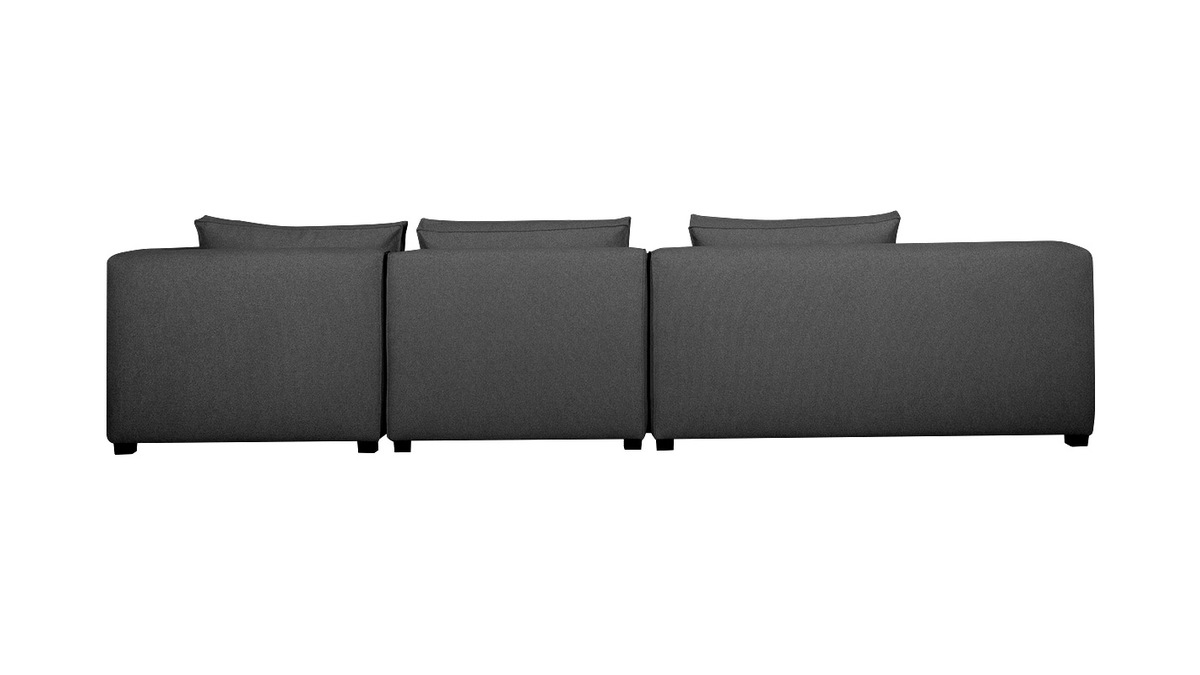 Ecksofa modulierbar 4 Elemente dunkelgrau PLURIEL