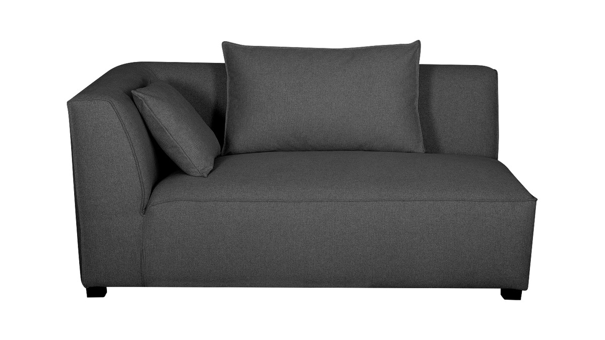 Ecksofa modulierbar 4 Elemente dunkelgrau PLURIEL