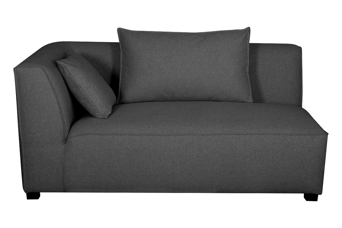 Ecksofa modulierbar 4 Elemente dunkelgrau PLURIEL