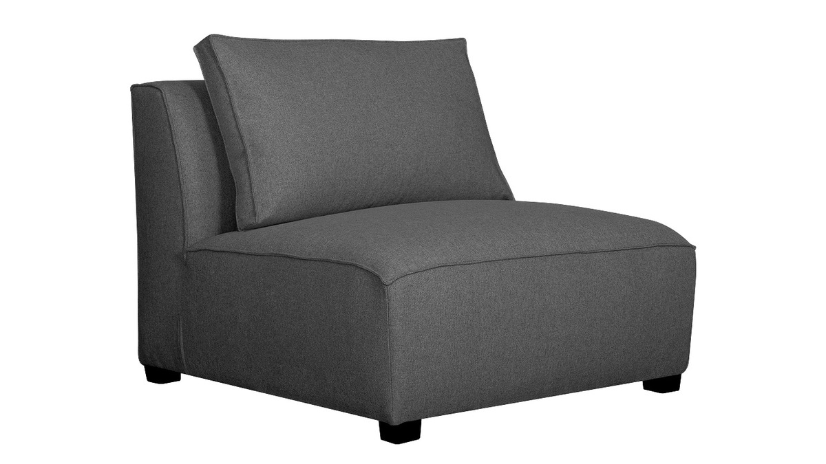 Ecksofa modulierbar 4 Elemente dunkelgrau PLURIEL