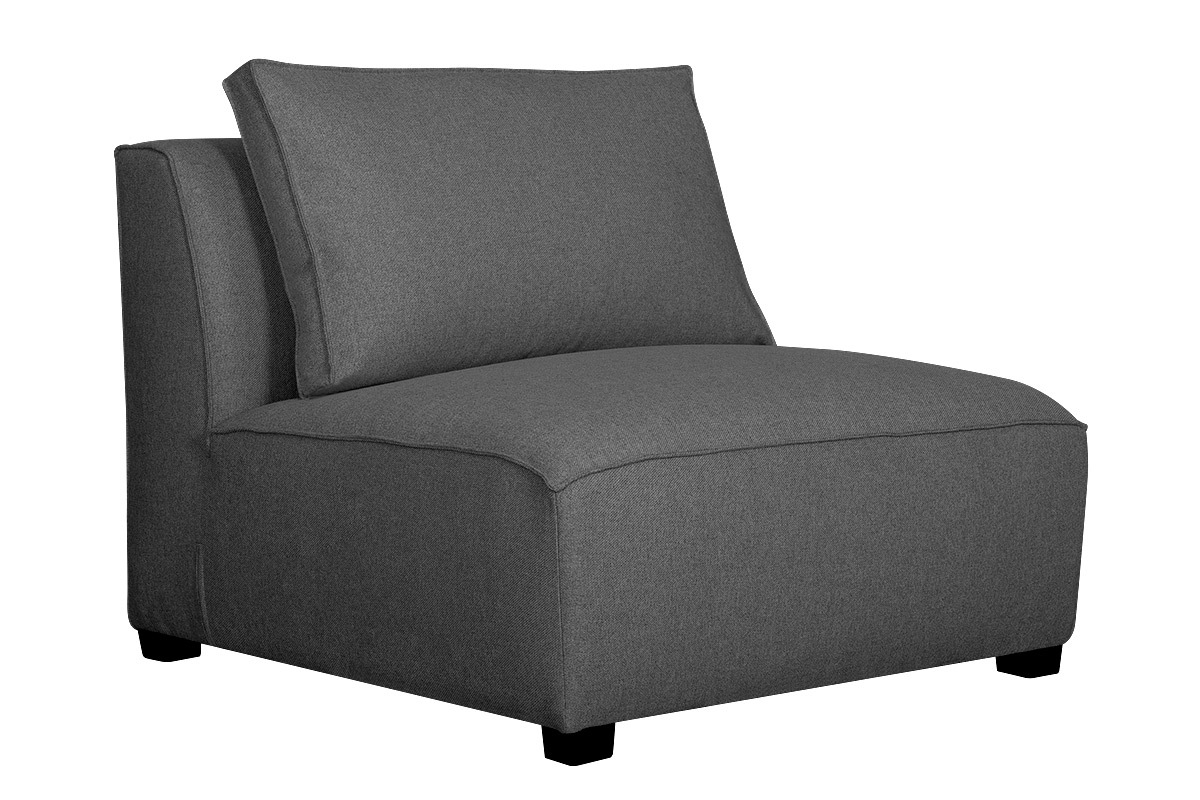 Ecksofa modulierbar 4 Elemente dunkelgrau PLURIEL