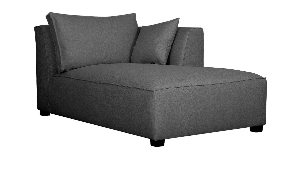 Ecksofa modulierbar 4 Elemente dunkelgrau PLURIEL