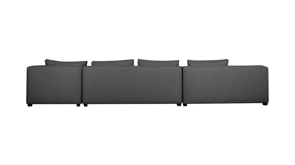 Ecksofa modulierbar 4 Elemente dunkelgrau PLURIEL