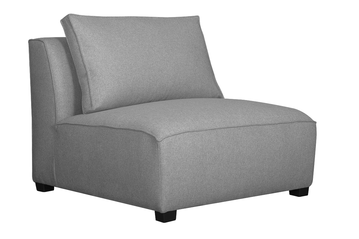 Ecksofa modulierbar 4 Elemente hellgrau PLURIEL