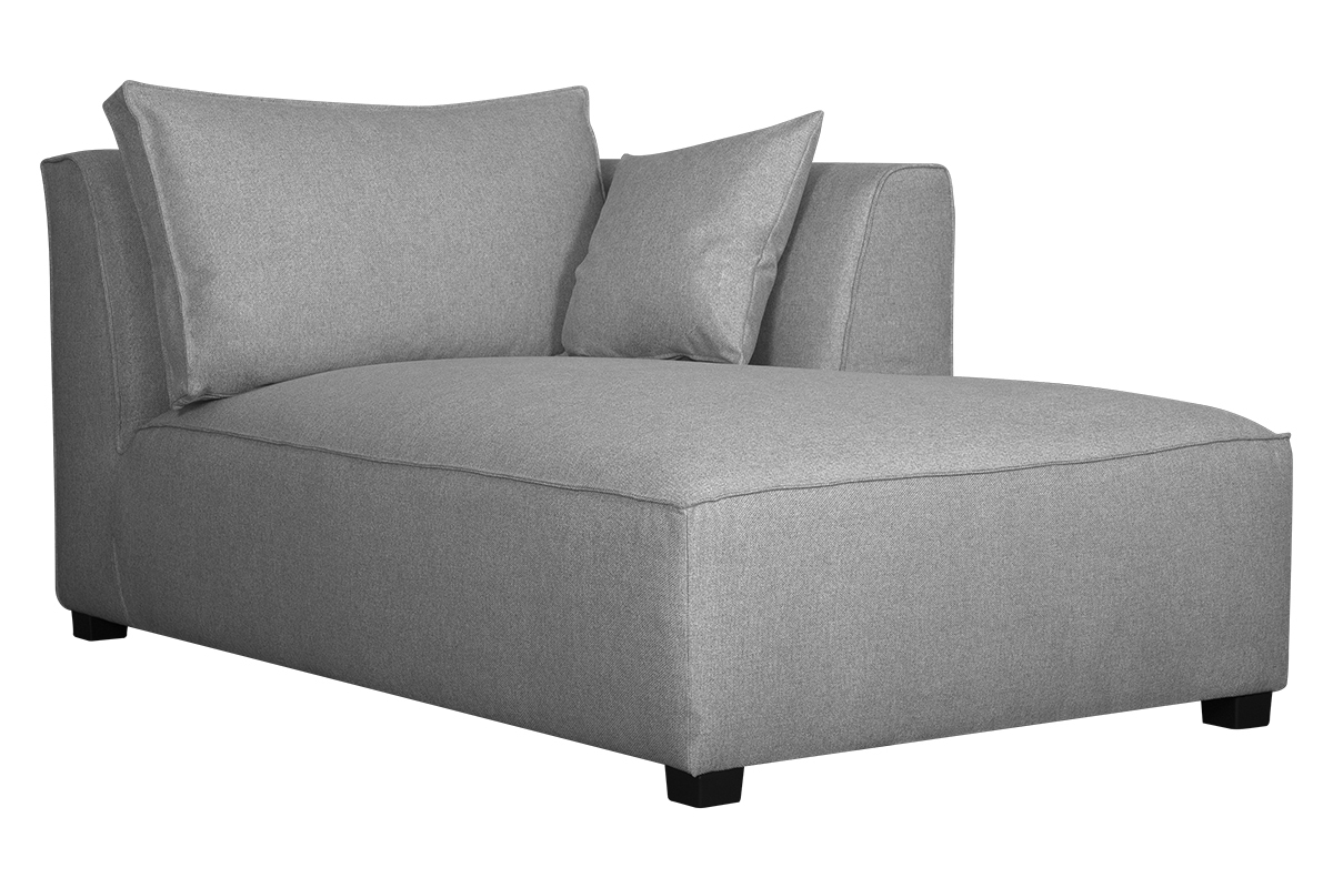 Ecksofa modulierbar 4 Elemente hellgrau PLURIEL