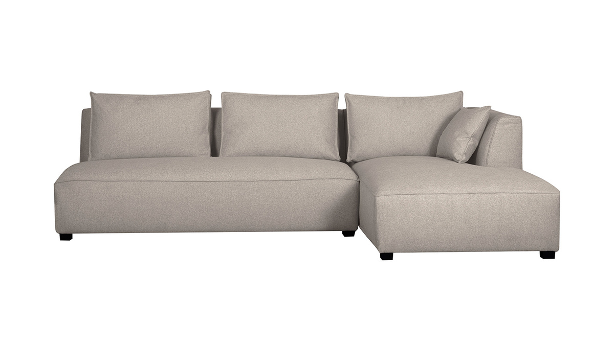 Ecksofa modulierbar gerader Winkel mit Chaiselongue beige PLURIEL