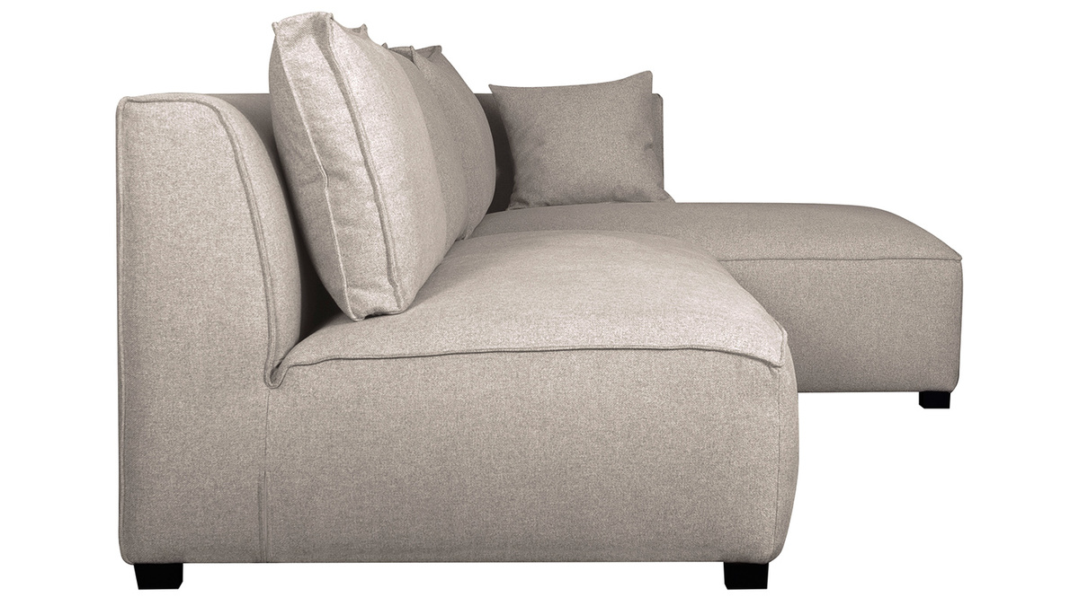 Ecksofa modulierbar gerader Winkel mit Chaiselongue beige PLURIEL