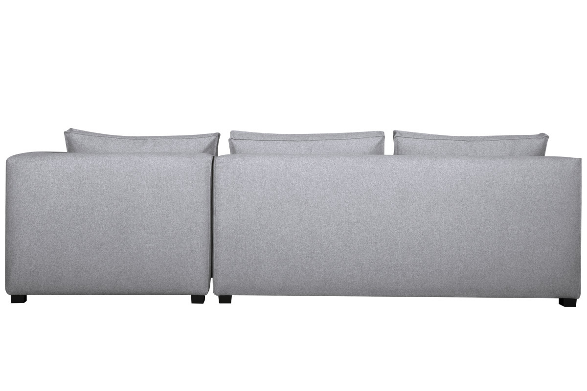Ecksofa modulierbar mit gerader Chaiselongue hellgrau PLURIEL