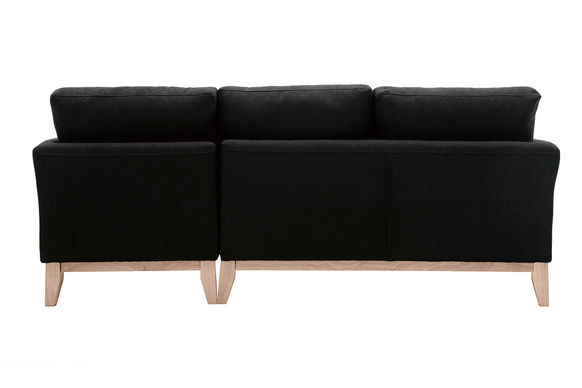 Ecksofa rechts OSLO im skandinavischen Stil aus dunkelgrauem, abziehbarem Stoff