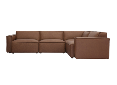 Ecksofa Vintage 5 Sitzer aus braunem Leder SPLIT modular