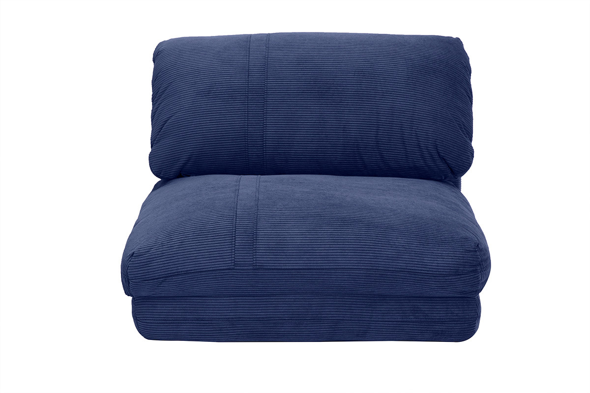 Einsitzer Kuschelsessel in dunkelblauem Cordstoff SPENCER wandelbar