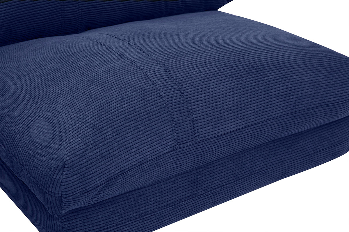 Einsitzer Kuschelsessel in dunkelblauem Cordstoff SPENCER wandelbar