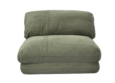 Einzelsessel aus umweltfreundlichem Cordstoff in Khakigrün SPENCER