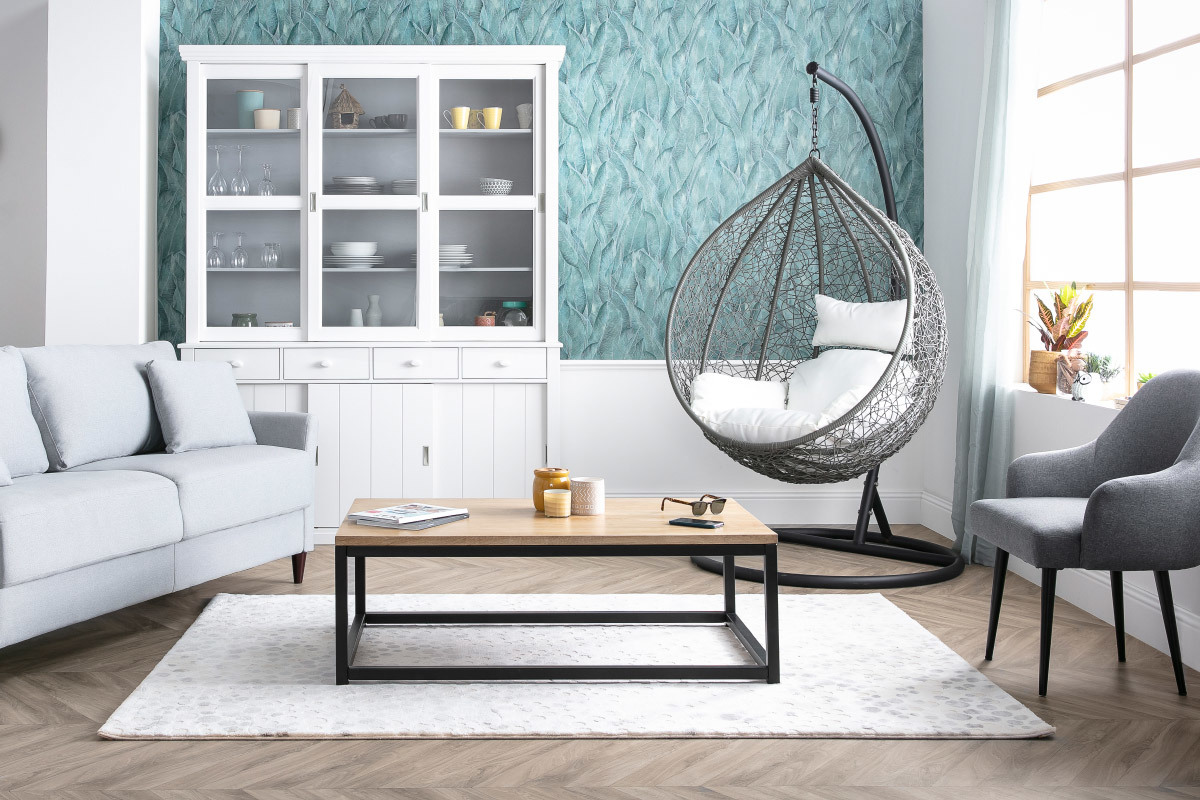 Elfenbeinfarbener Teppich 200 x 300 cm BULLES