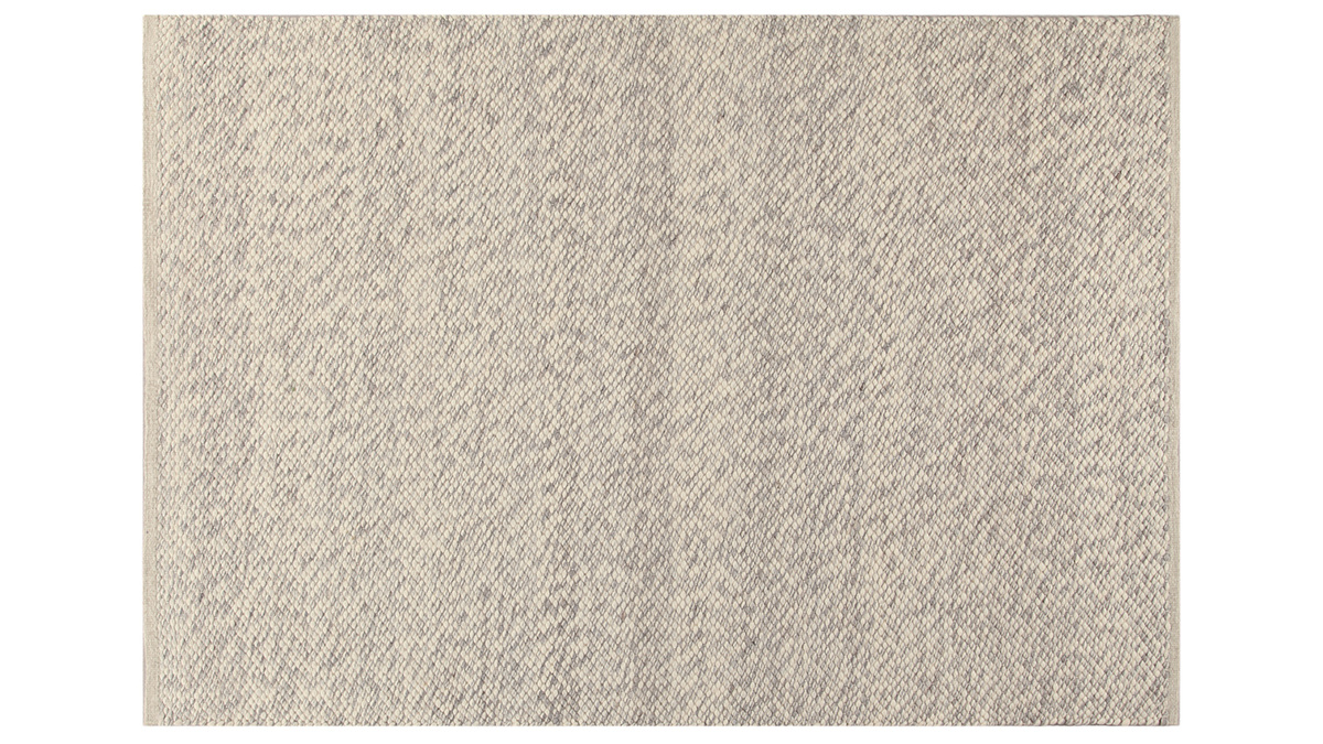 Elfenbeinfarbener Wollteppich 140 x 200 cm WOOL