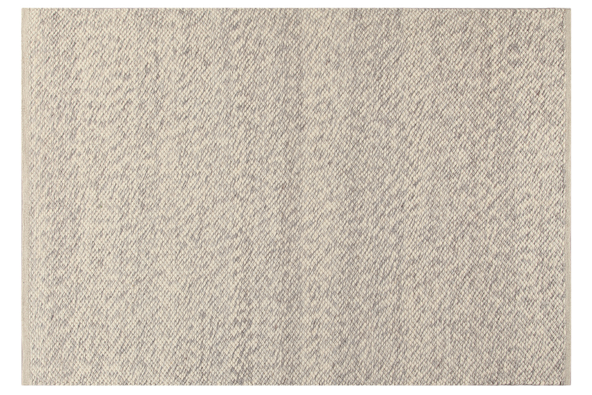 Elfenbeinfarbener Wollteppich 140 x 200 cm WOOL